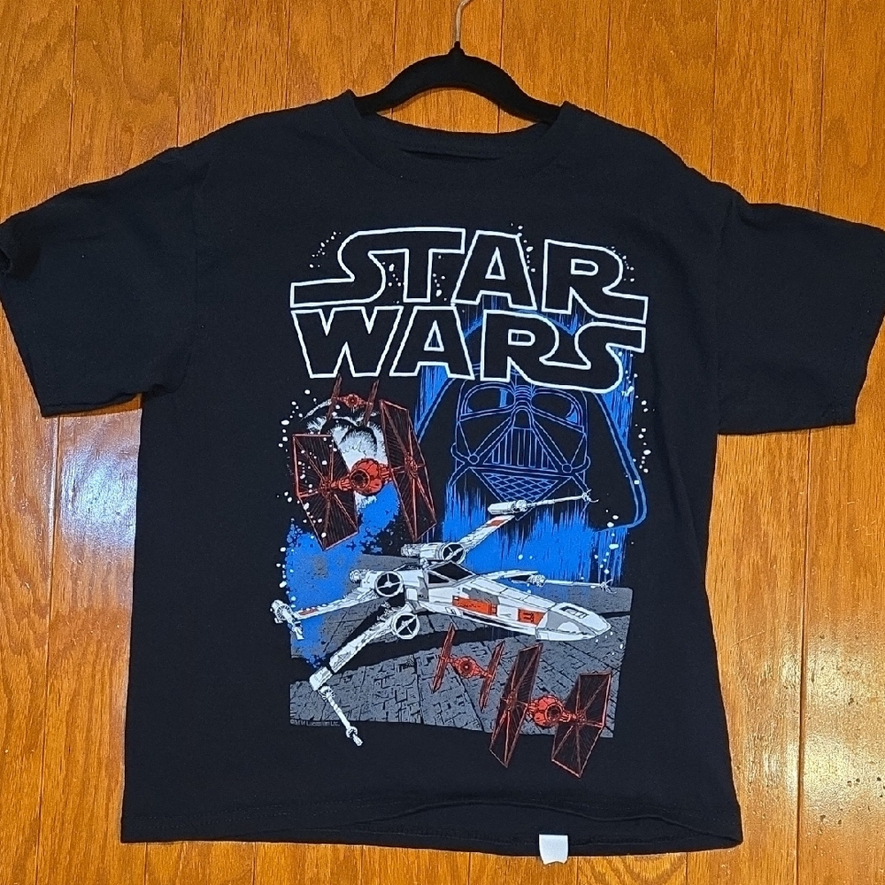 Star Wars Black Graphic Tee Kids Medium Cotton Shirt EUC Unisex Youth